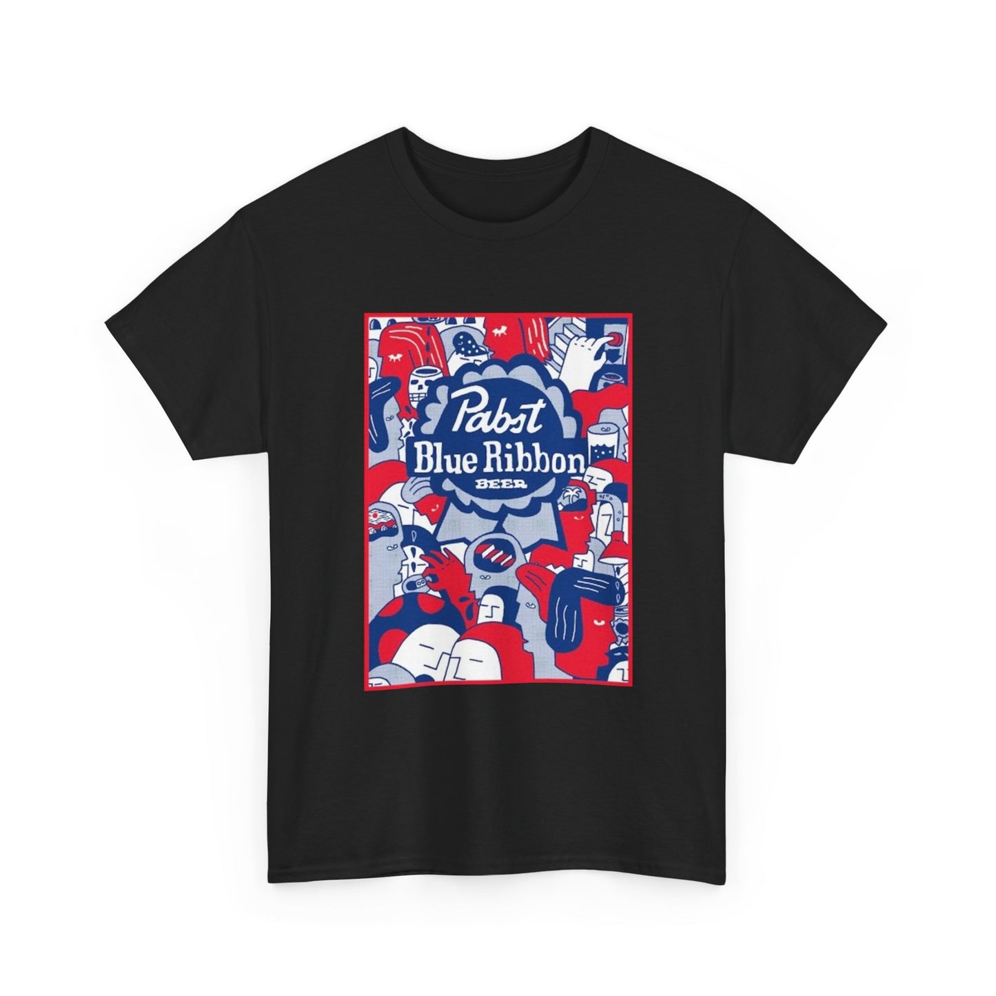Pabst Blue Ribbon Tshirt Vintage Poster Beer American Unisex Heavy Cotton 90s
