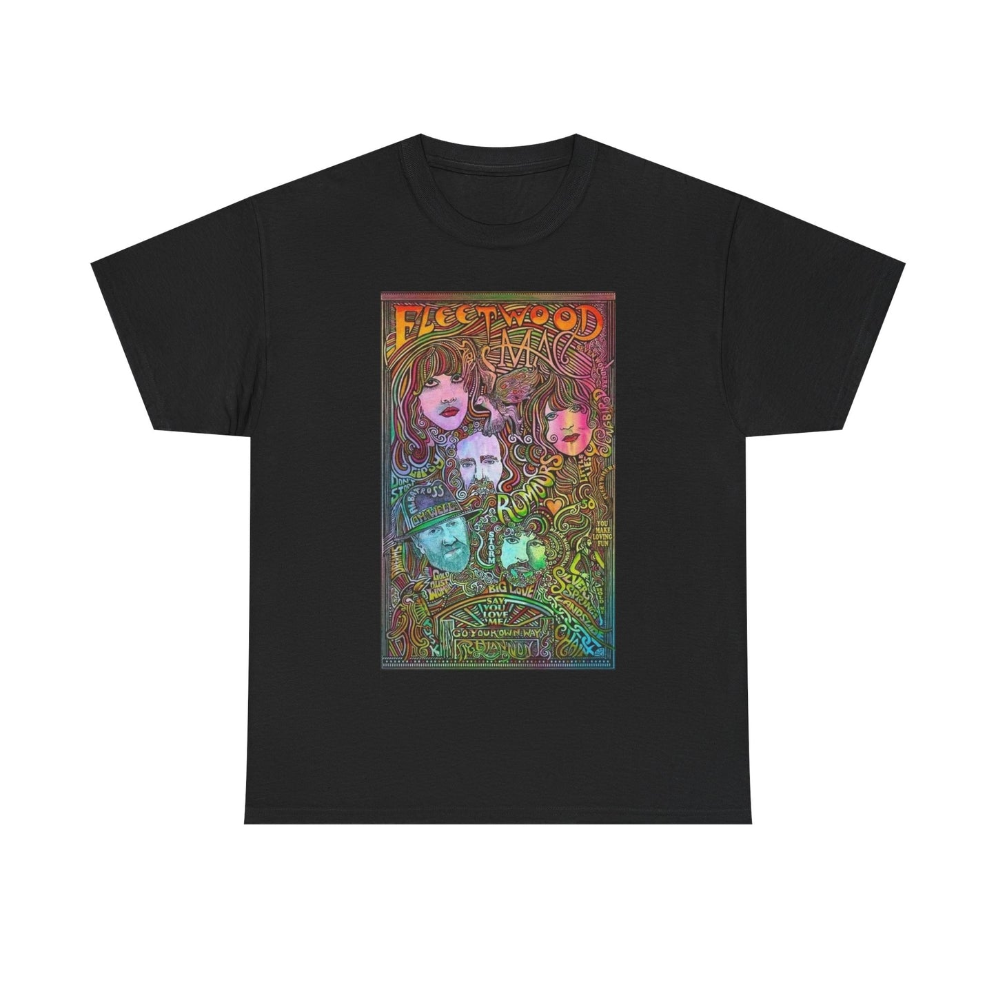 Fleetwood Mac T-shirt graphic vintage retro art Unisex Heavy Cotton Tee