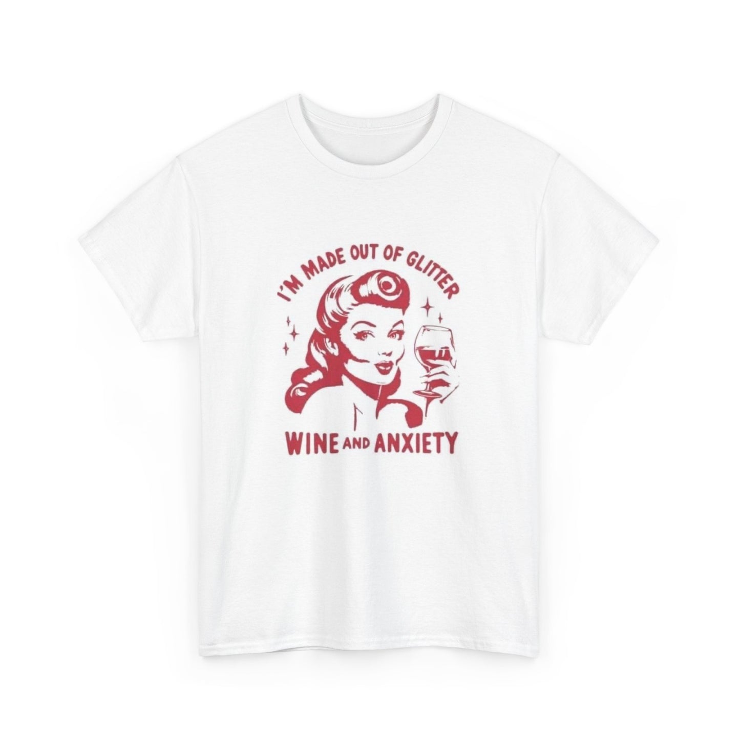 Wine And Anxiety Graphic T Shirt Women's Cotton Tee BRAND NEW