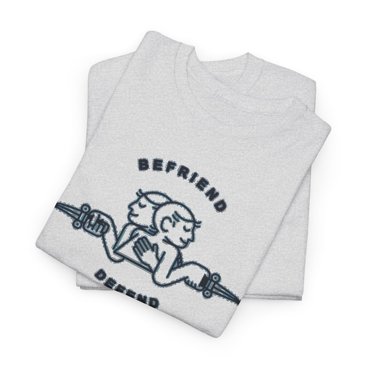Befriend Defend Retro Graphic T-Shirt Men's Tee