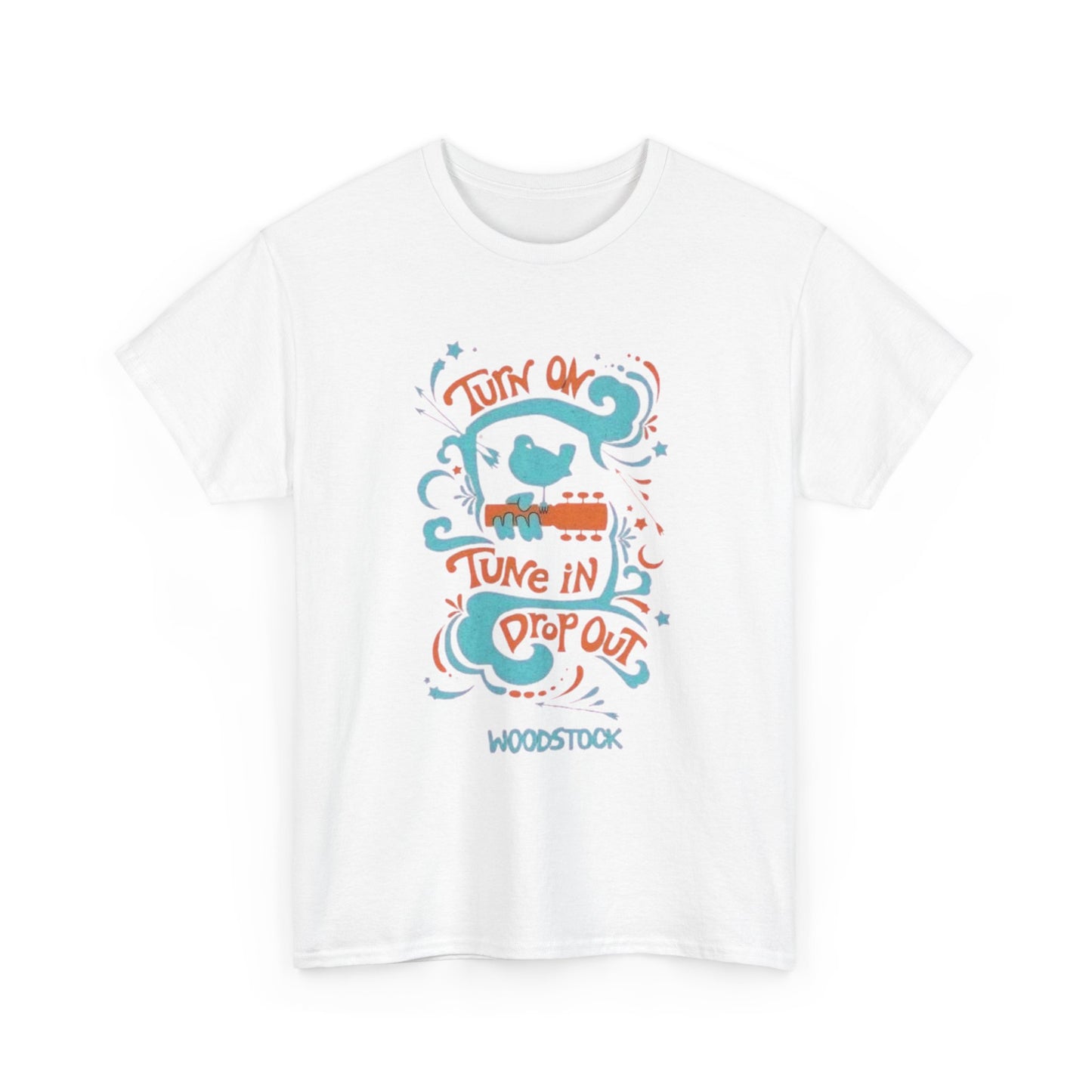 Tune In Woodstock Festival Graphic T-Shirt Cotton Tee New Gift Vintage