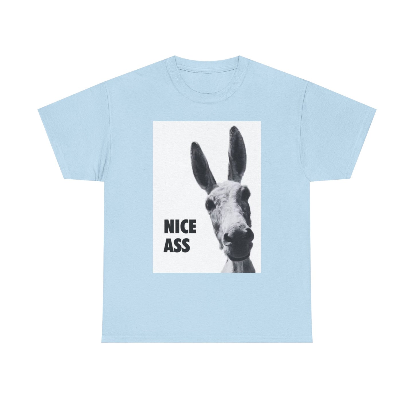 Nice Ass T Shirt Funny Donkey Animal Jokes Comedy Gift Unisex Heavy Cotton Tee