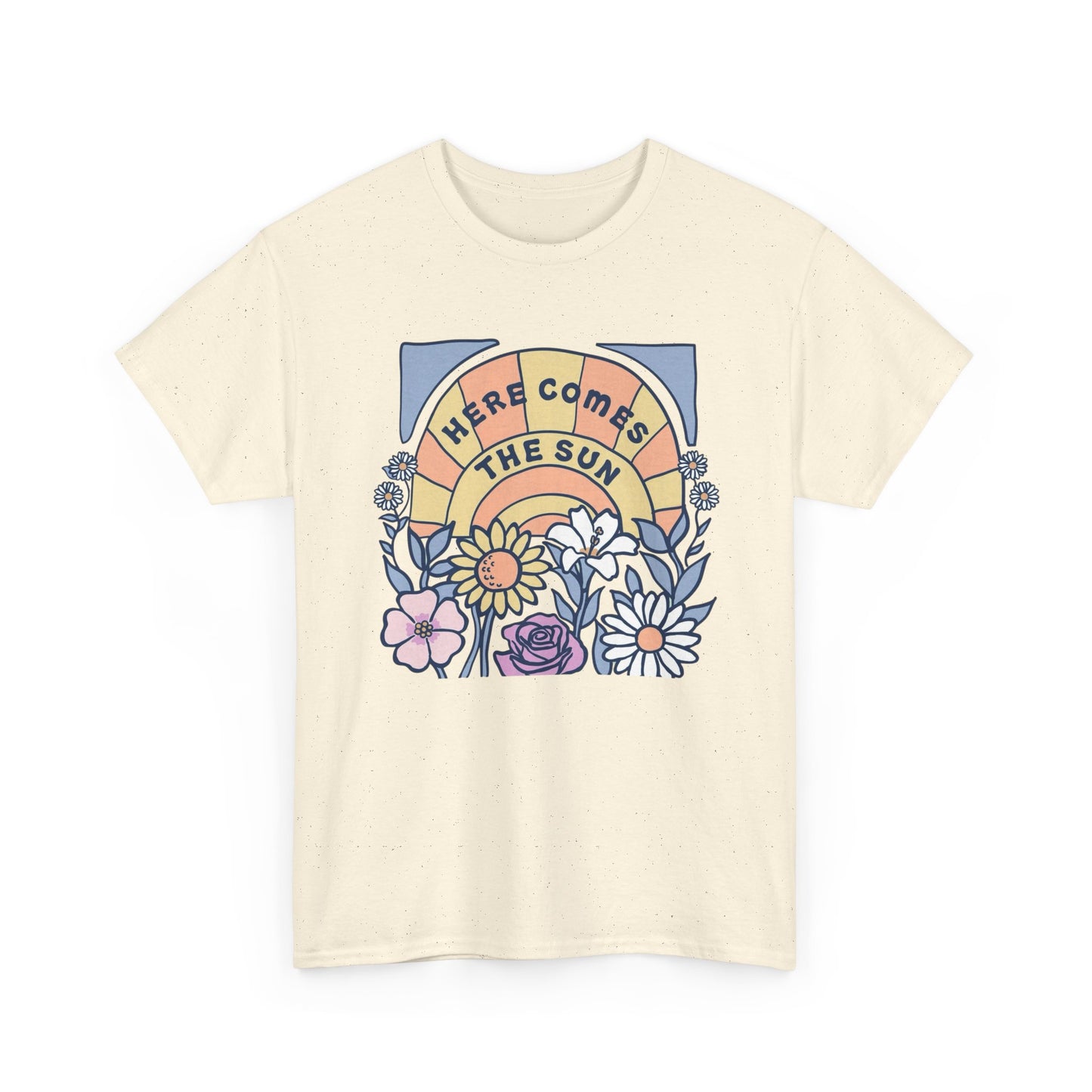 Here Comes The Sun Graphic T Shirt NEW Adult Unisex Heavy Cotton Tee