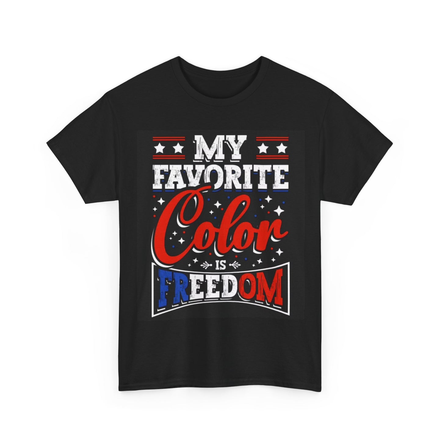 American Freedom Flag Tshirt favorite Color USA July 4th Unisex Heavy Cotton Tee