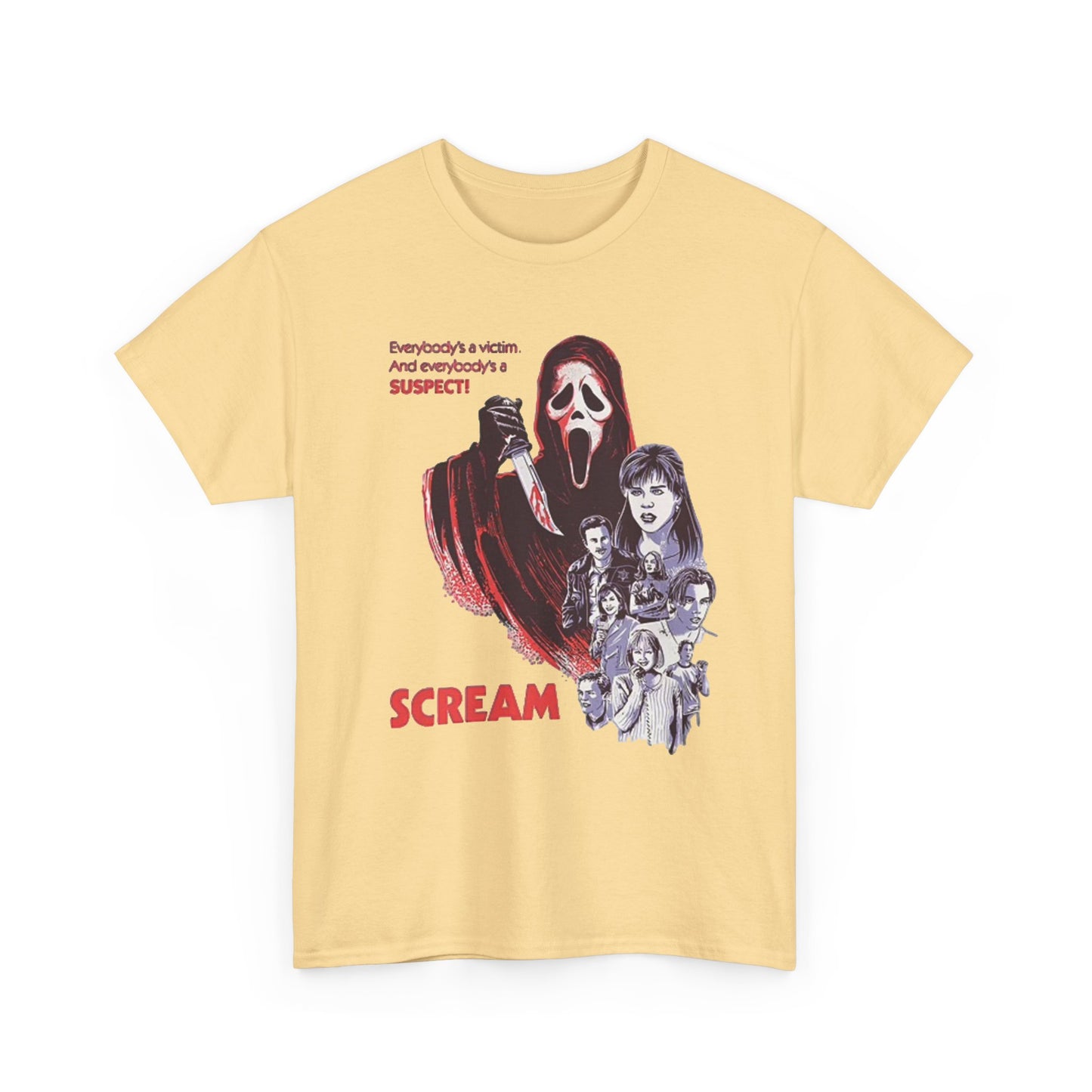 Scream Graphic T Shirt Retro Movie Horror Film Vintage Unisex Heavy Cotton Tee