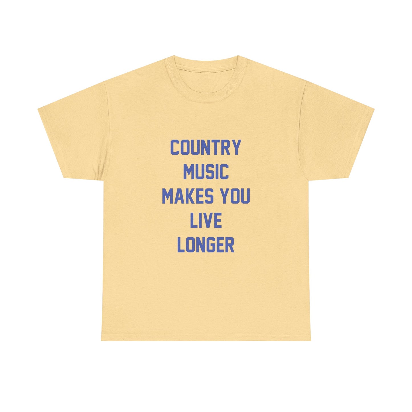 Country Music Makes You Live Longer Graphic T Shirt NEW ADULT TEE Cotton