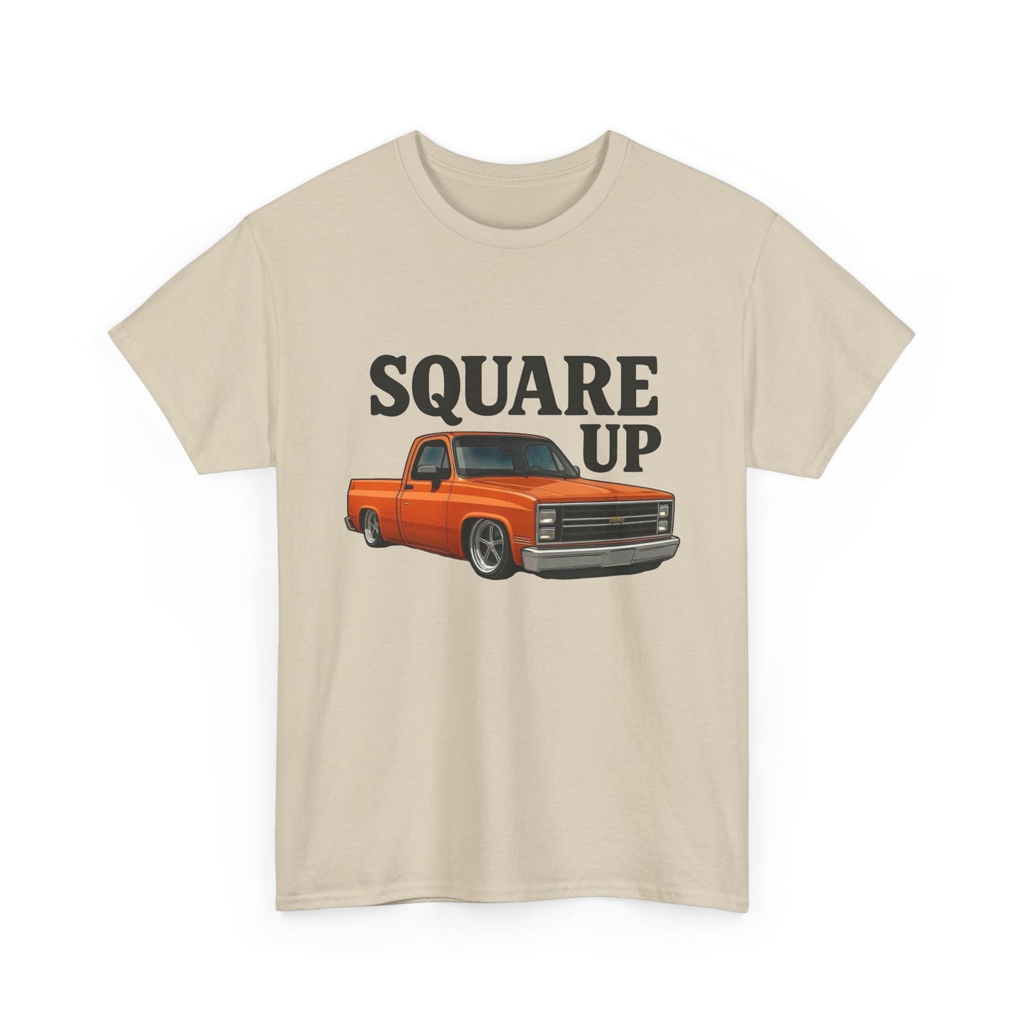 Square Up Chevy Trucks Retro Graphic T Shirt Unisex Heavy Cotton Tee NEW