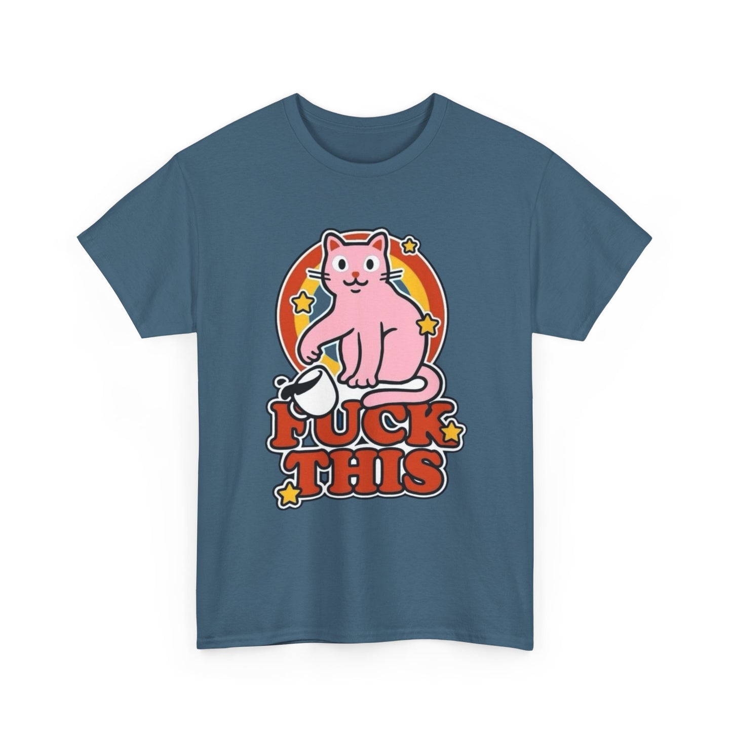 Funny Cat Graphic T-Shirt Men's Women's Heavy Cotton Tee NEW GIFT