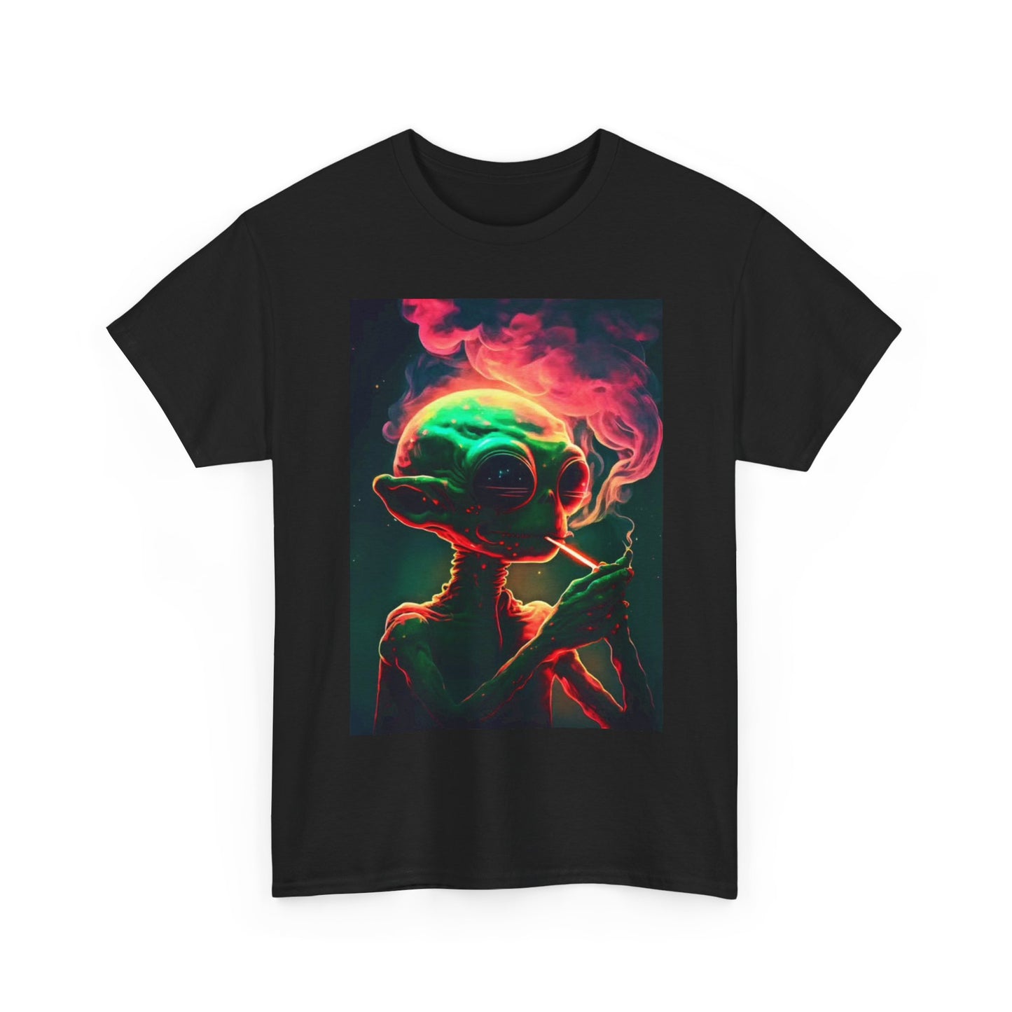 Aliens 420 Tshirt Retro Spencers gifts neon space x Unisex Heavy Cotton Tee