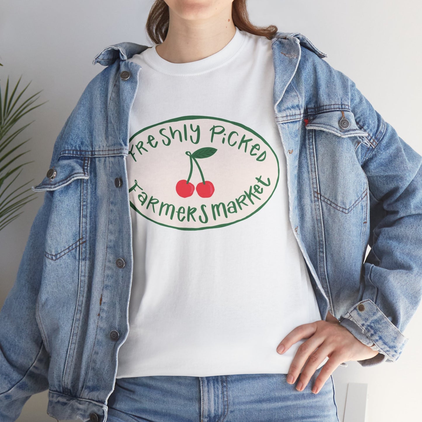 Freshly Picked Farmers Market Graphic T Shirt Retro Men's Heavy Cotton Tee