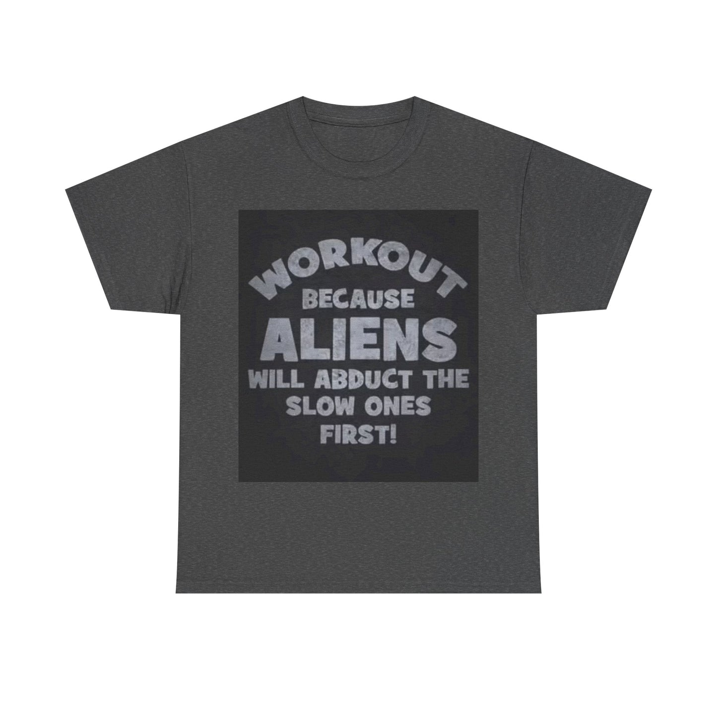 Alien Funny Work Out Gear Gym Shirt Gift Lifting Unisex Heavy Cotton Tee