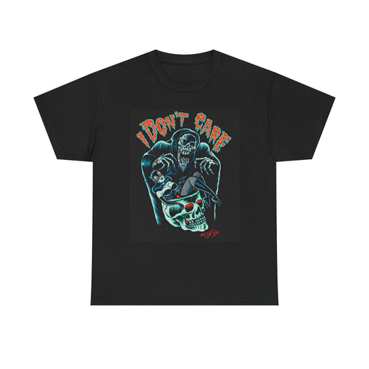 I Don't Care Graphic T Shirt Vintage Art Unisex Heavy Cotton Tee