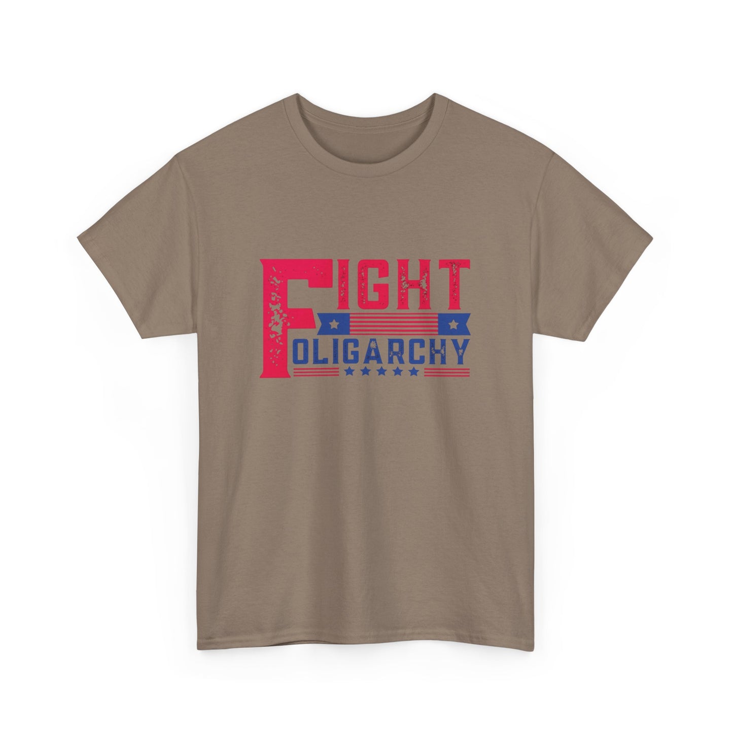 Fight Oligarchy Tour AOC Sanders Graphic T Shirt Unisex Heavy Cotton Tee