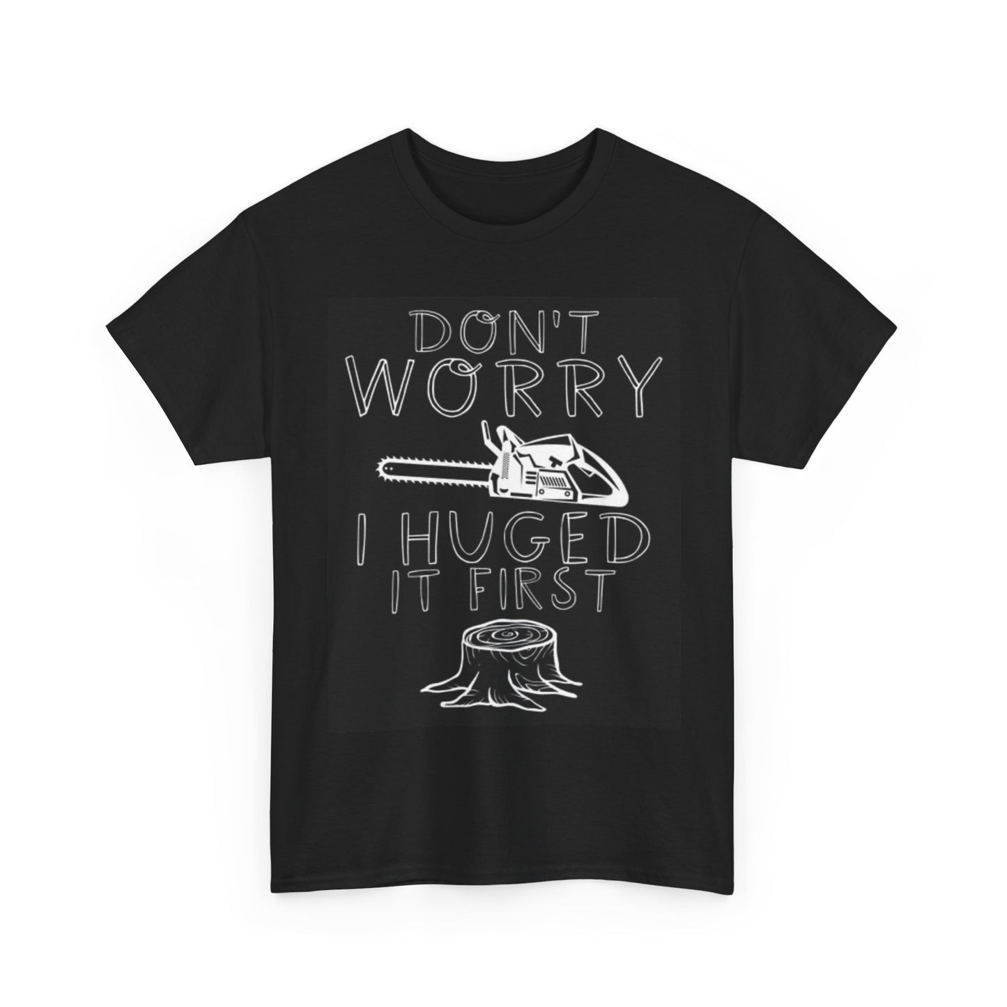 Tree Hugger Funny Graphic Chainsaw Shirt Funny Forrest Unisex Heavy Cotton Tee