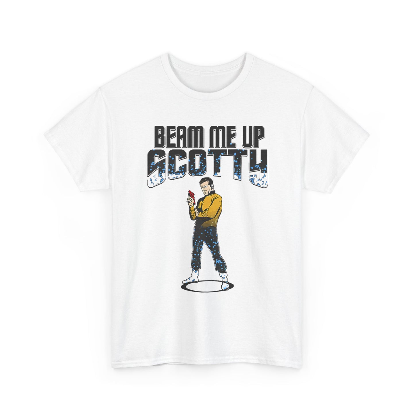 Beam Me Up Scotty Shirt Vintage Retro Graphic Sci Fi Aliens Unisex Heavy Cotton