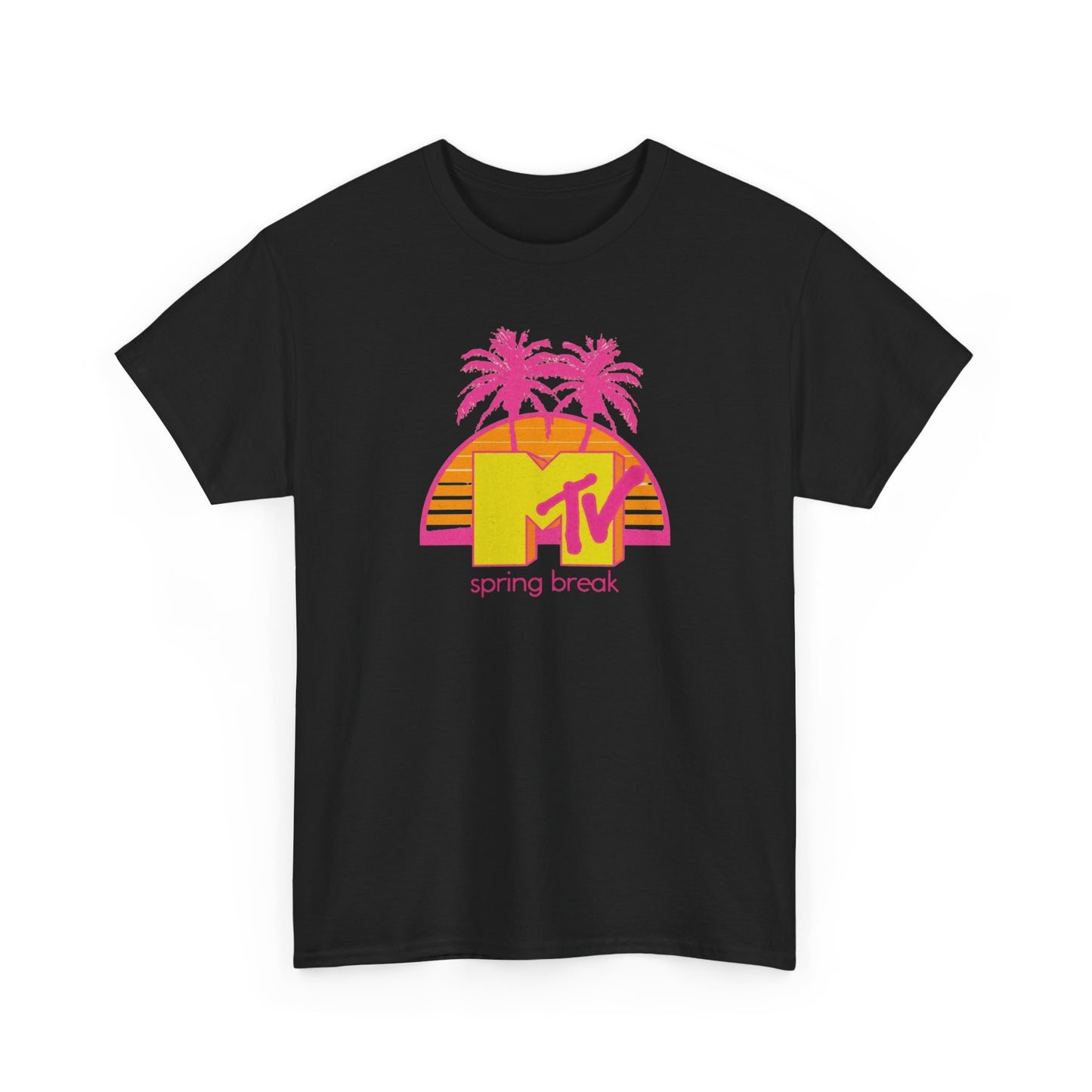 MTV Spring Break Vintage Tropical Graphic T-Shirt Unisex Heavy Cotton Tee
