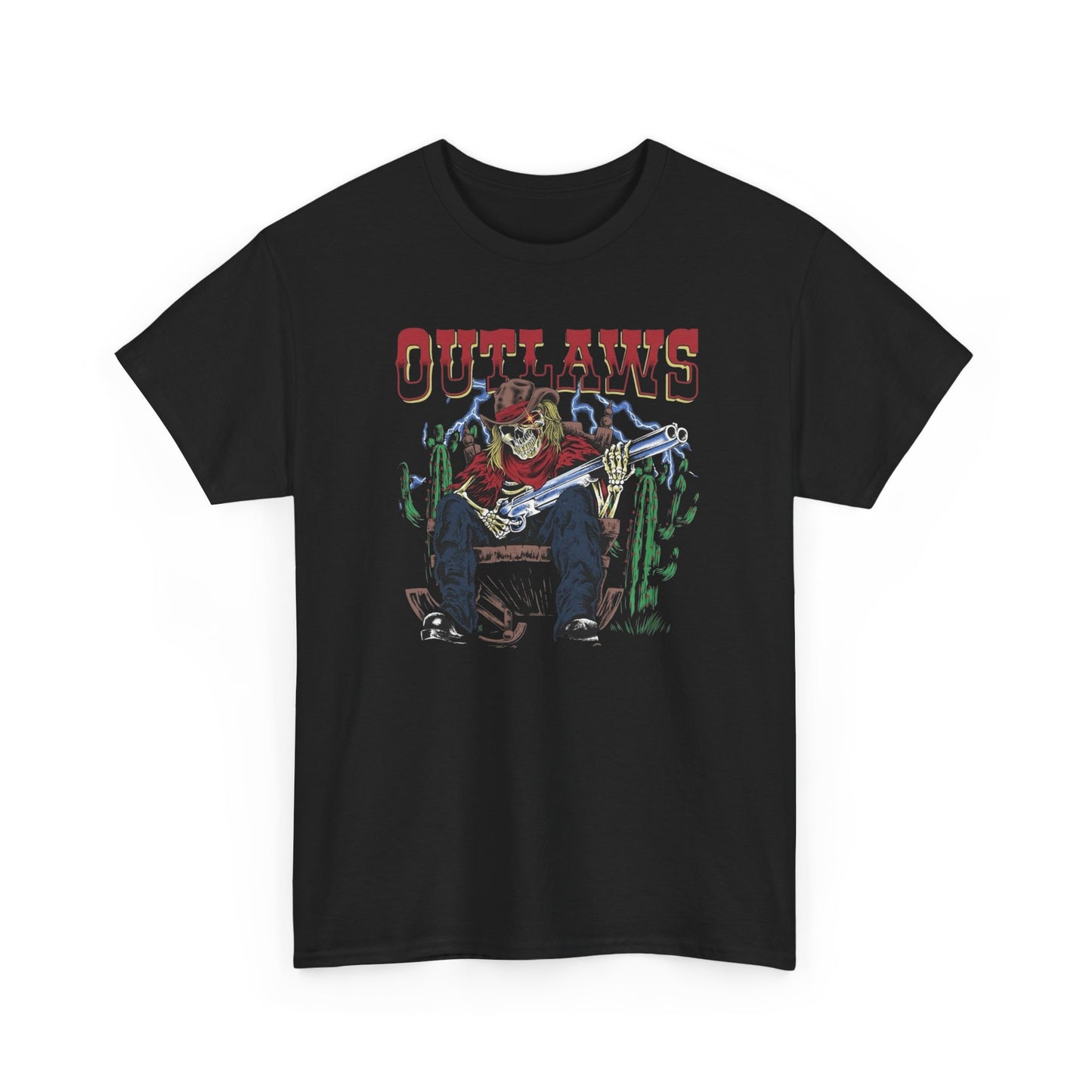 Outlaws Shotgun Retro Graphic T Shirt Unisex Heavy Cotton Tee NEW Gift
