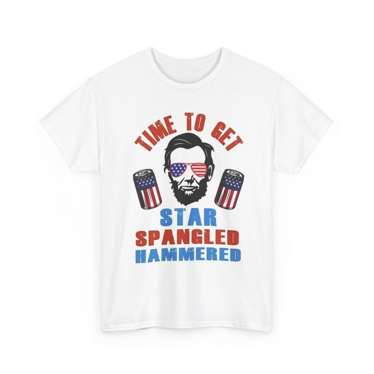 Time To Get Star Spangled Hammered T Shirt Beers Unisex Heavy Cotton Tee