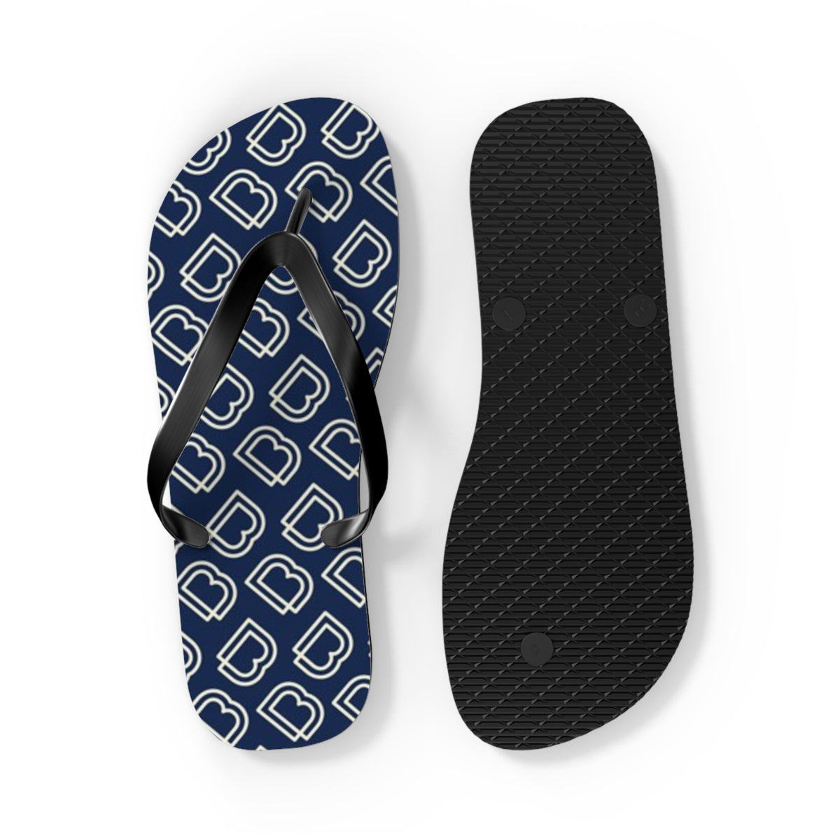 Blue Monogram Flip Flops, Sandals Slides, Summer Footwear, Brand New