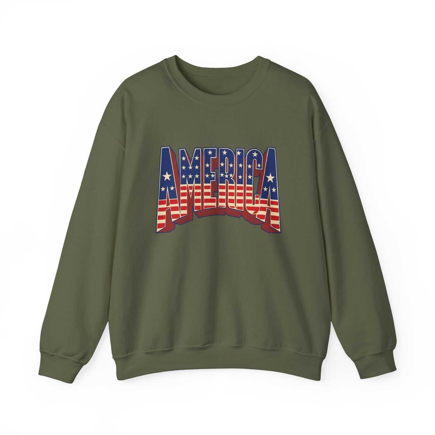 America Graphic USA Retro Sweater NEW Unisex Heavy Blend™ Crewneck Sweatshirt