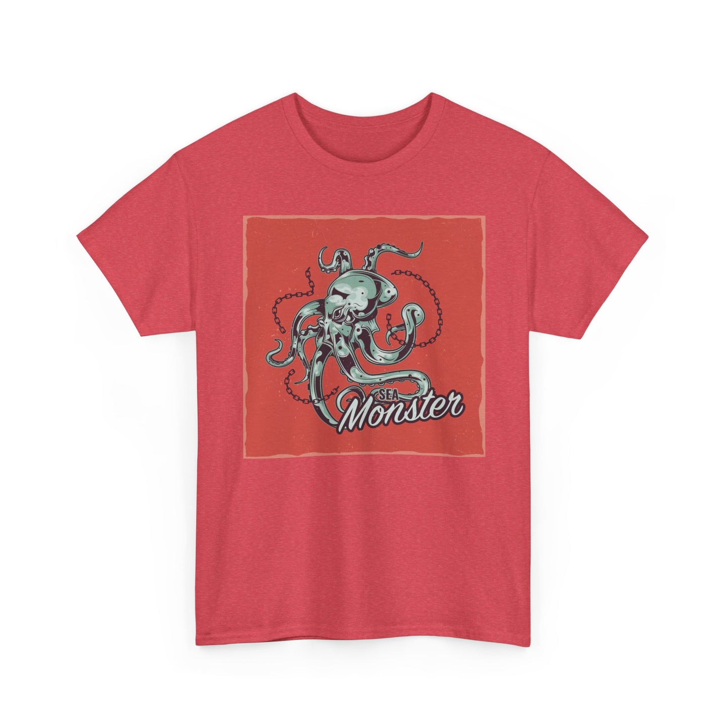 Sea Monster Graphic T Shirt Unisex Heavy Cotton Tee