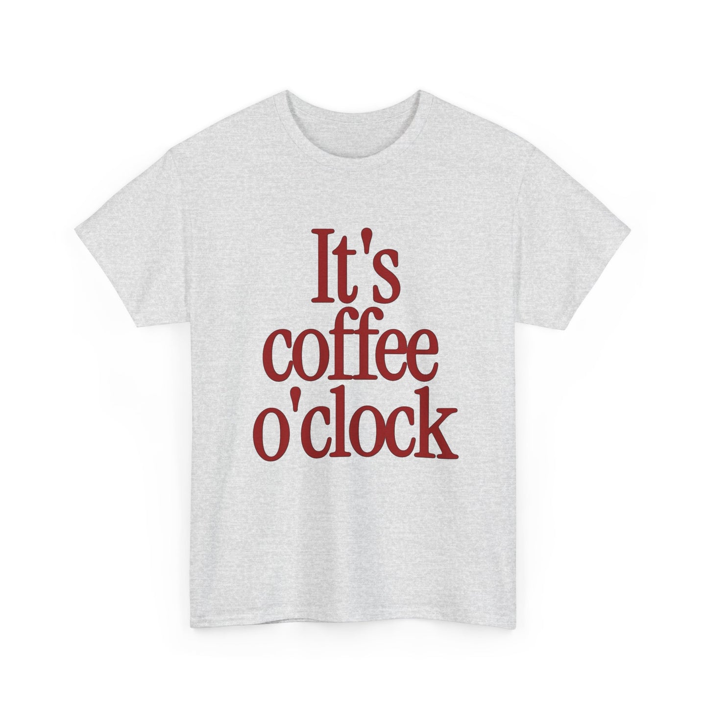 Its Coffee O clock Graphic T Shirt NEW Unisex Heavy Cotton Tee