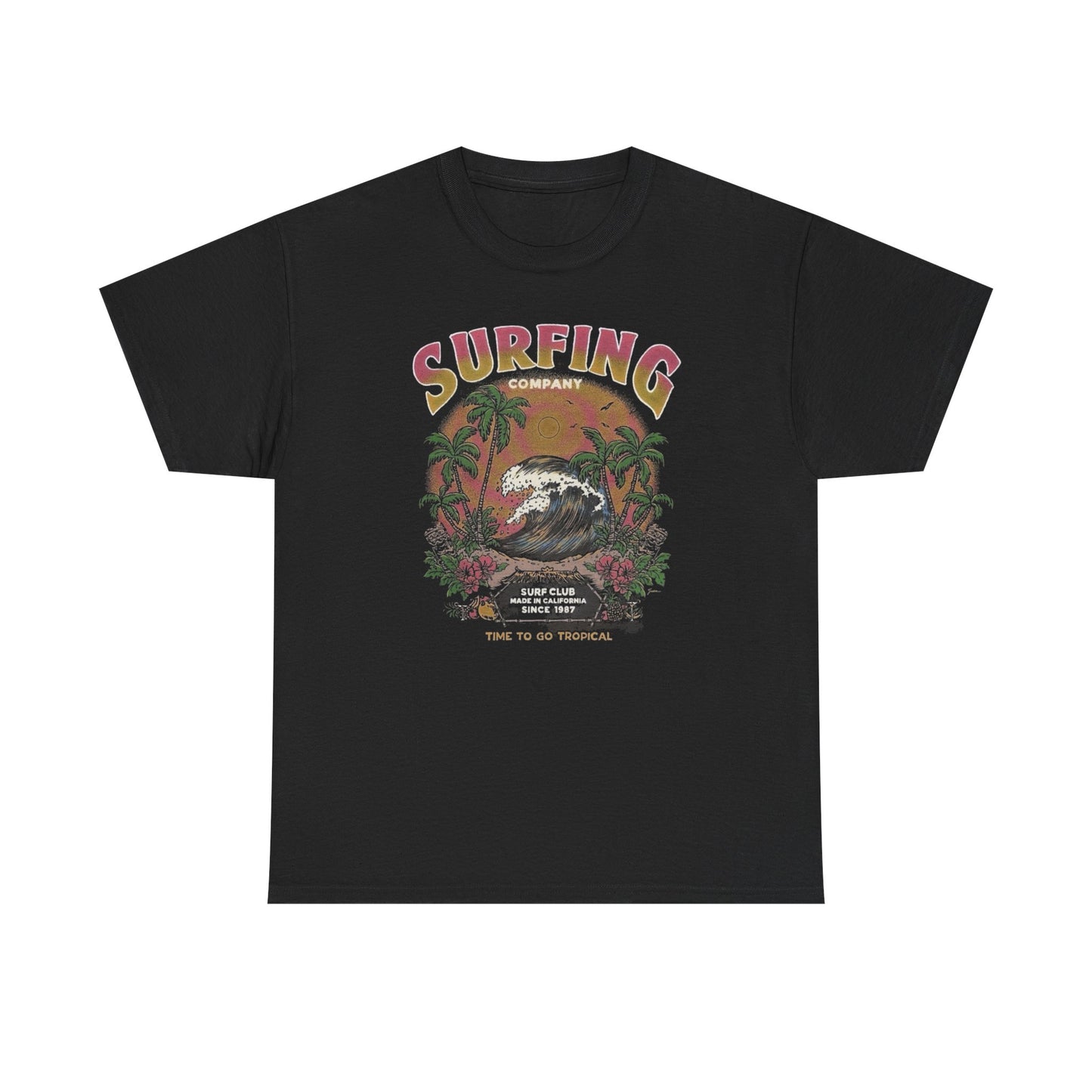 Surfing Company Graphic T Shirt Unisex Heavy Cotton Tee Gift