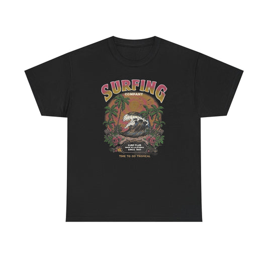 Surfing Company Graphic T Shirt Unisex Heavy Cotton Tee Gift