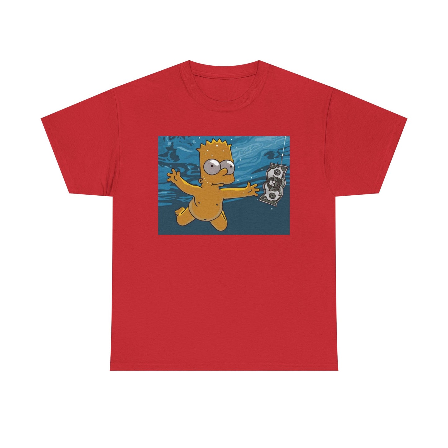 Simpsons T-shirt vintage nirvana retro art funny graphic Unisex Heavy Cotton Tee