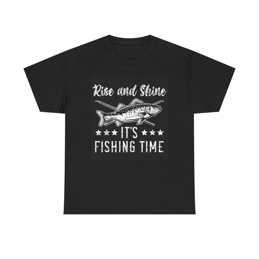 Its Fishing Time Graphic T Shirt Funny Unisex Heavy Cotton Tee