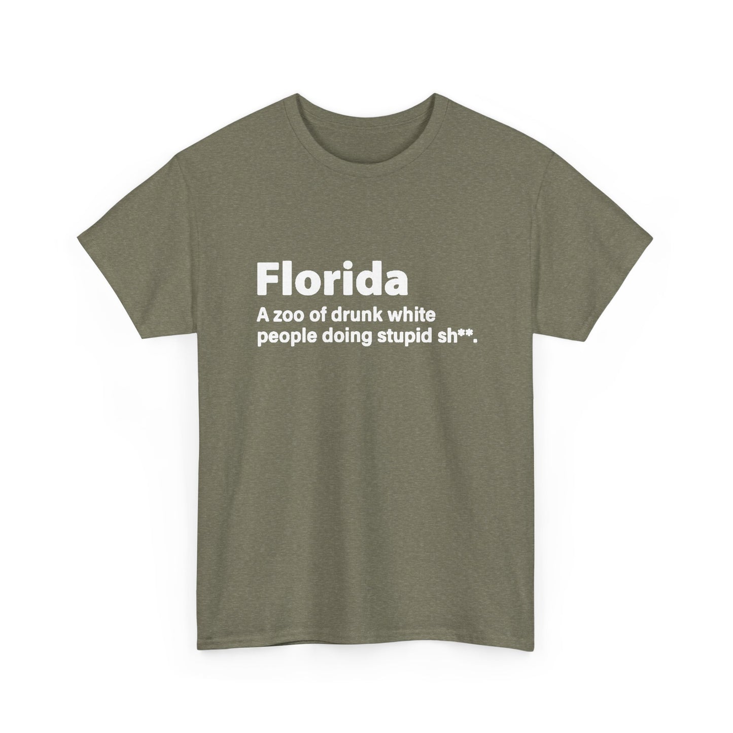 Florida Funny True Graphic T Shirt Jokes Comedy Gift Tampa Unisex Heavy Cotton