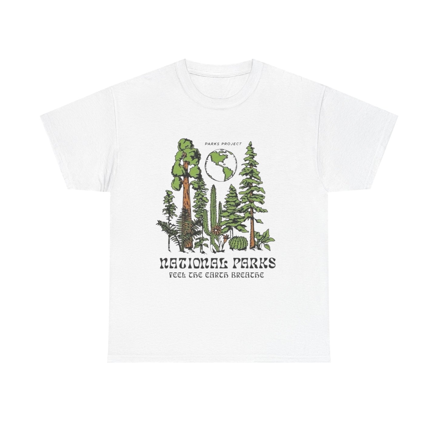 National Parks Feel The Earth Breath Graphic T Shirt Unisex Heavy Cotton Tee