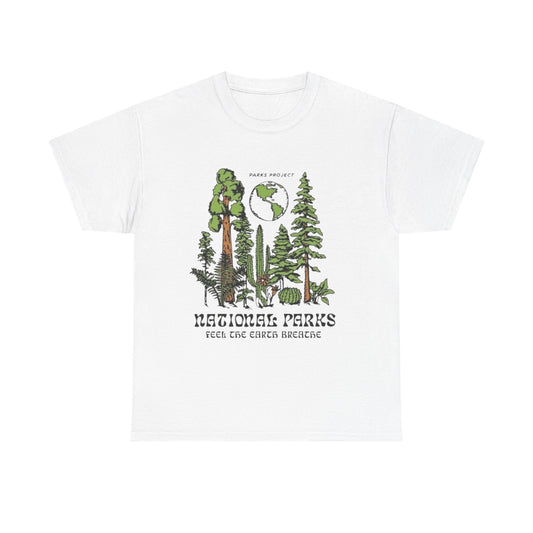 National Parks Feel The Earth Breath Graphic T Shirt Unisex Heavy Cotton Tee