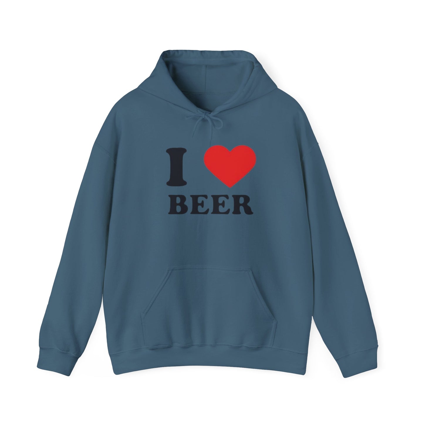 I Love Beer Funny Gift Graphic Hoodie Unisex Heavy Blend™ Hooded Sweatshirt