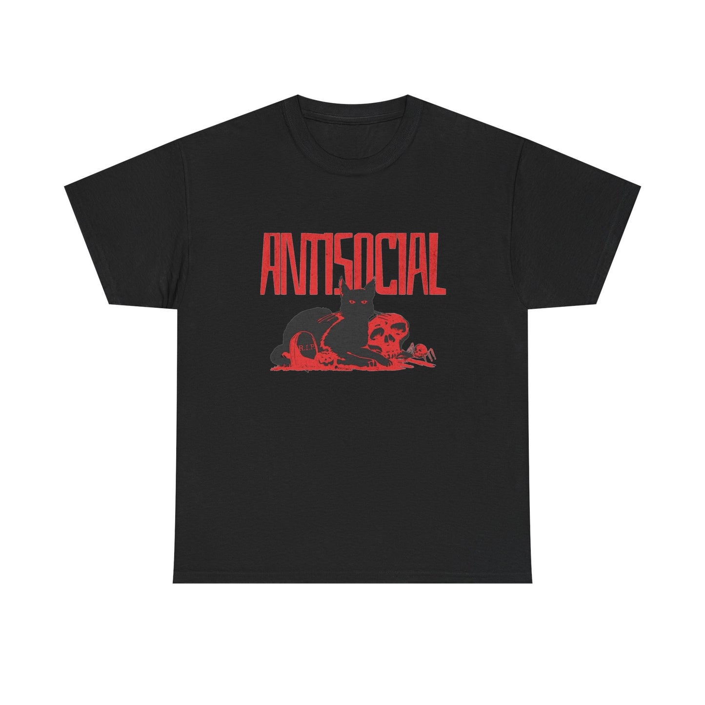 Antisocial Cat Graphic T Shirt NEW Unisex Heavy Cotton Tee   s