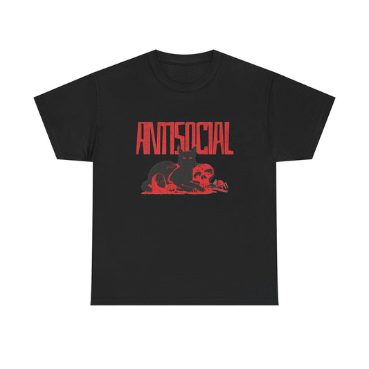 Antisocial Cat Graphic T Shirt NEW Unisex Heavy Cotton Tee   s
