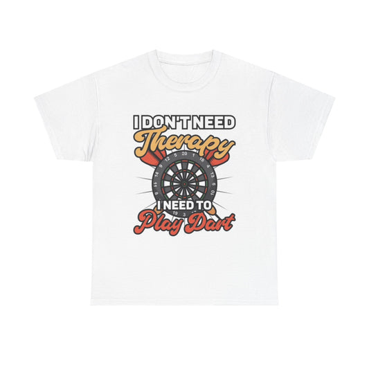 Playing Darts Graphic T Shirt Therapy Funny Gift NEW Unisex Heavy Cotton Tee