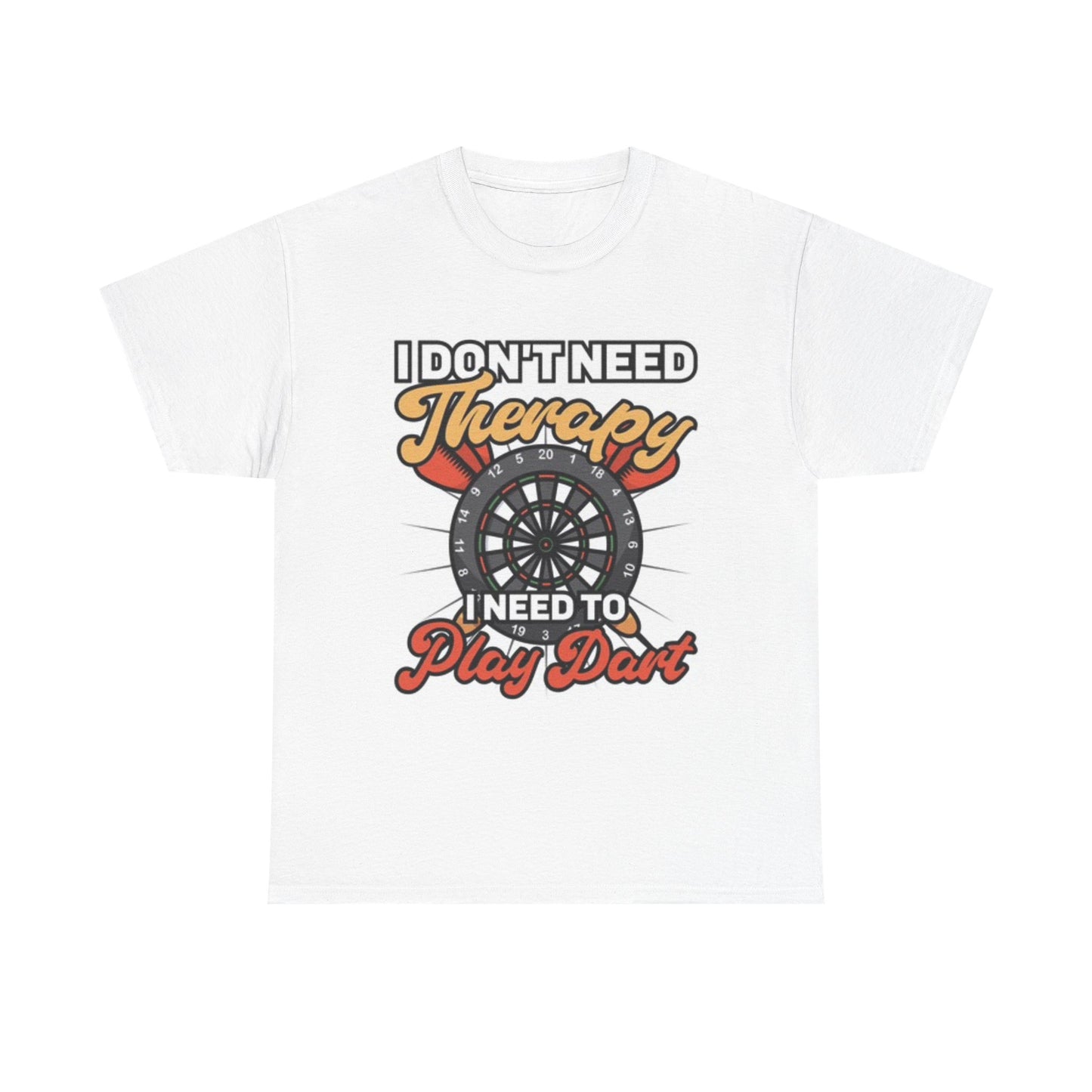 Playing Darts Graphic T Shirt Therapy Funny Gift NEW Unisex Heavy Cotton Tee
