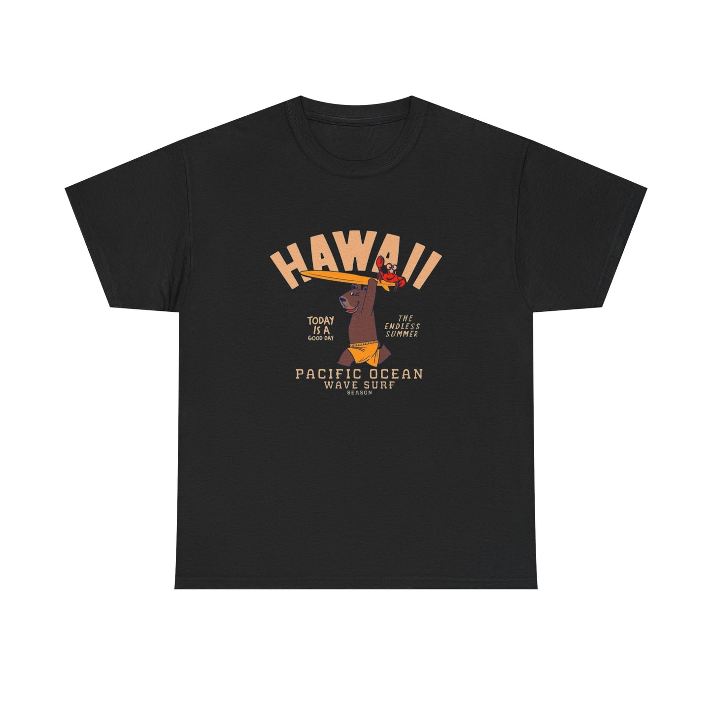 Hawaii Surfing Season Graphic T Shirt Unisex Heavy Cotton Tee Gift