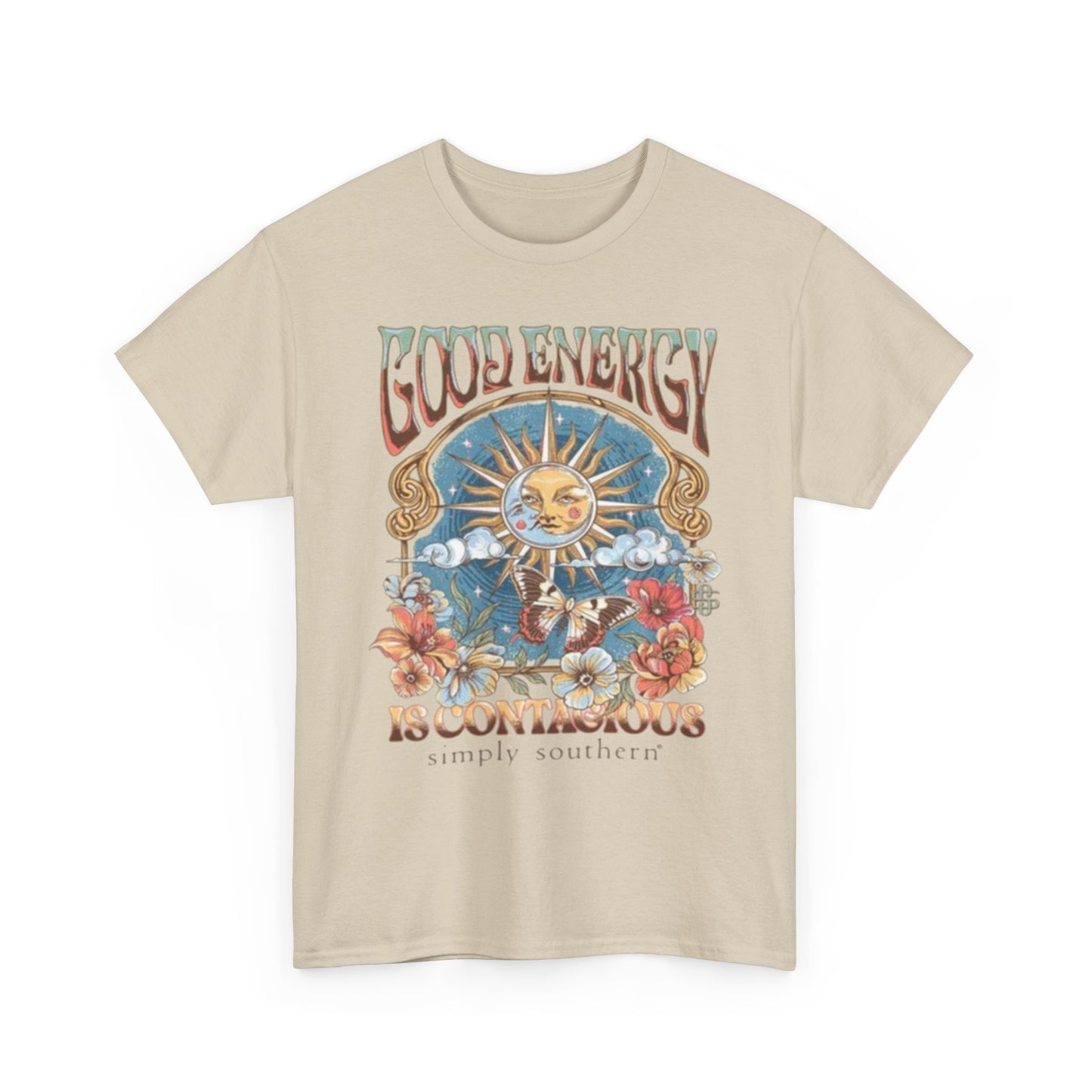 Good Energy Is Contagious Graphic T-Shirt Unisex Heavy Cotton Tee Gift NEW