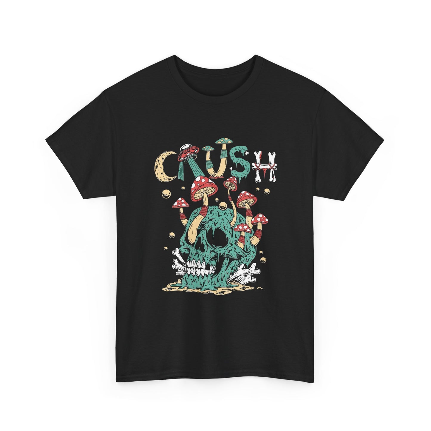 Crush Mushrooms Graphic T Shirt Unisex Heavy Cotton Tee