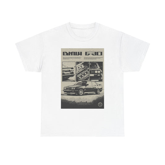 BMW Vintage Poster Graphic T Shirt Retro Car Show Unisex Heavy Cotton Tee