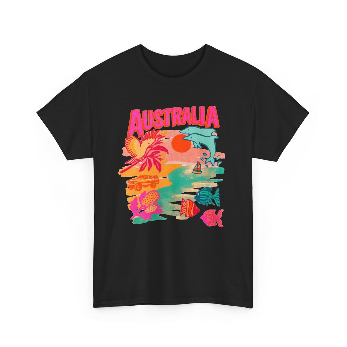 Australia Coastal Wildlife Graphic T-Shirt Men's Graphic Tee