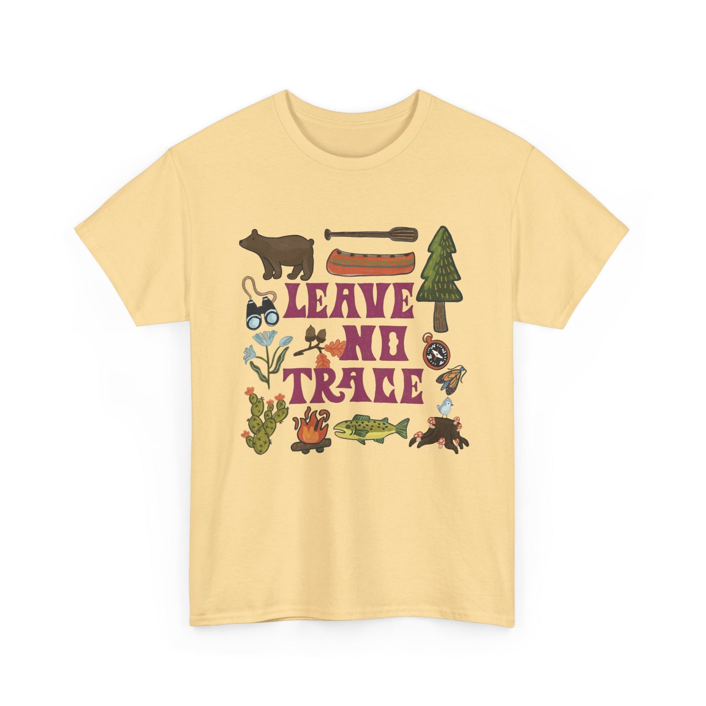 Leave No Trace Camping Retro Graphic T Shirt NEW Adult Tee