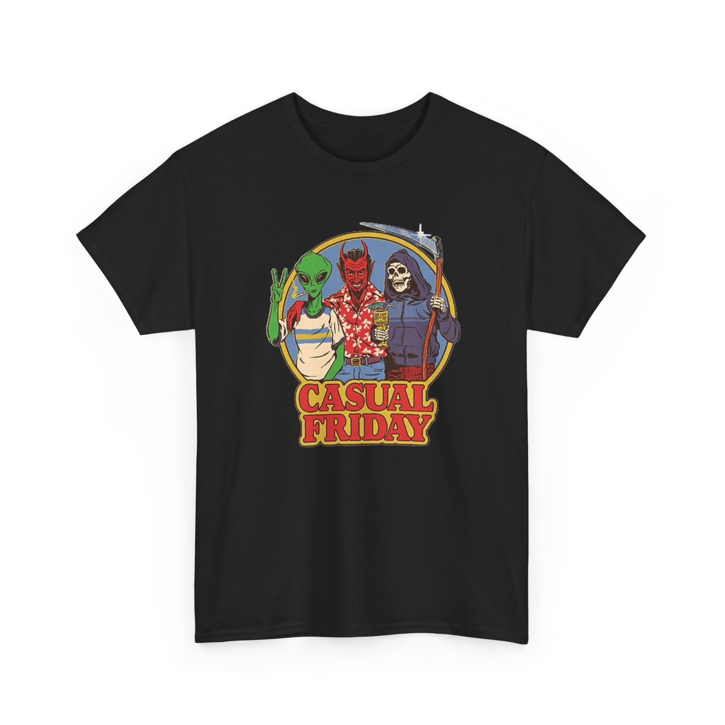 Casual Friday Funny Graphic T Shirt Retro poster Unisex Heavy Cotton Tee