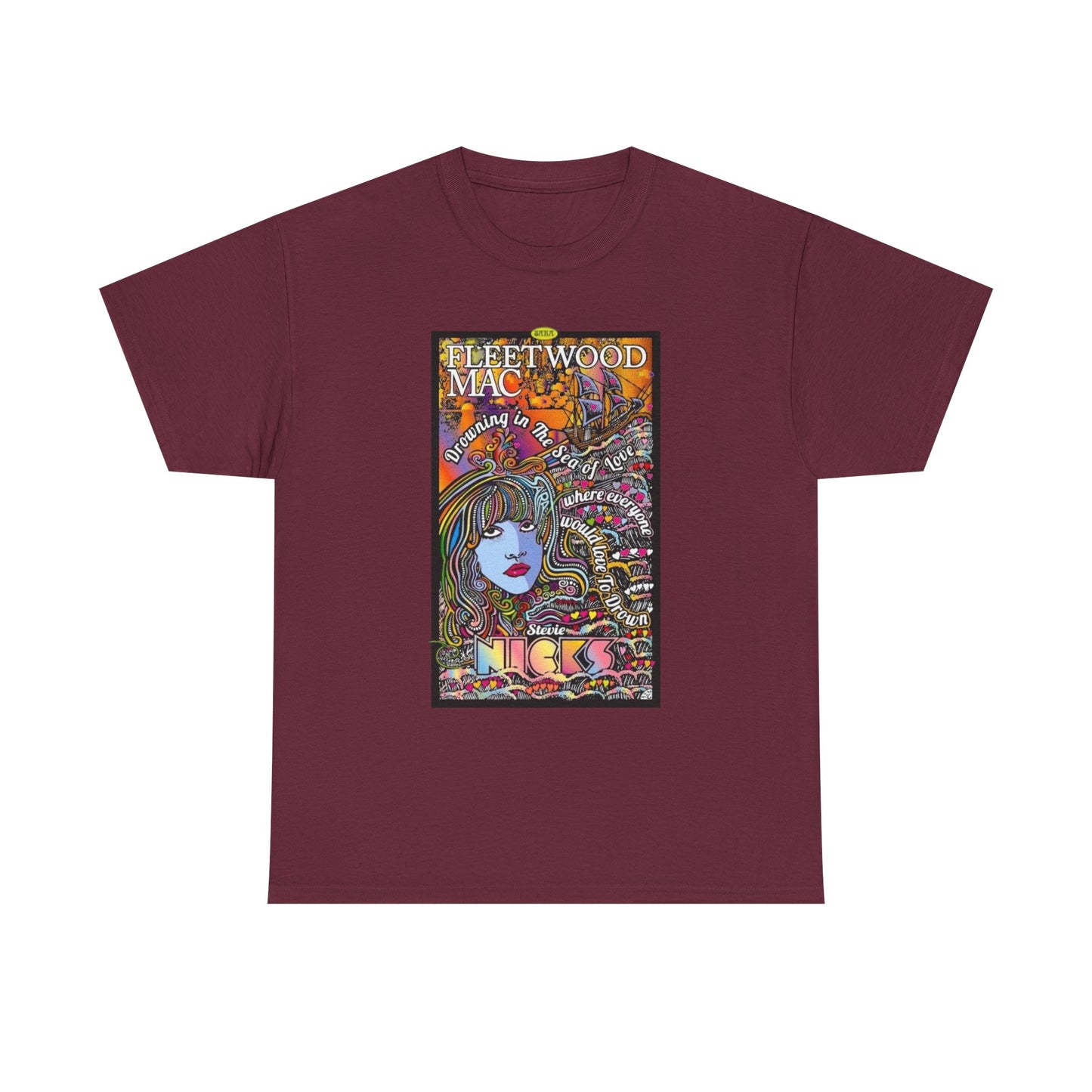 Fleetwood Mac T-shirt graphic vintage art 70s Unisex Heavy Cotton Tee