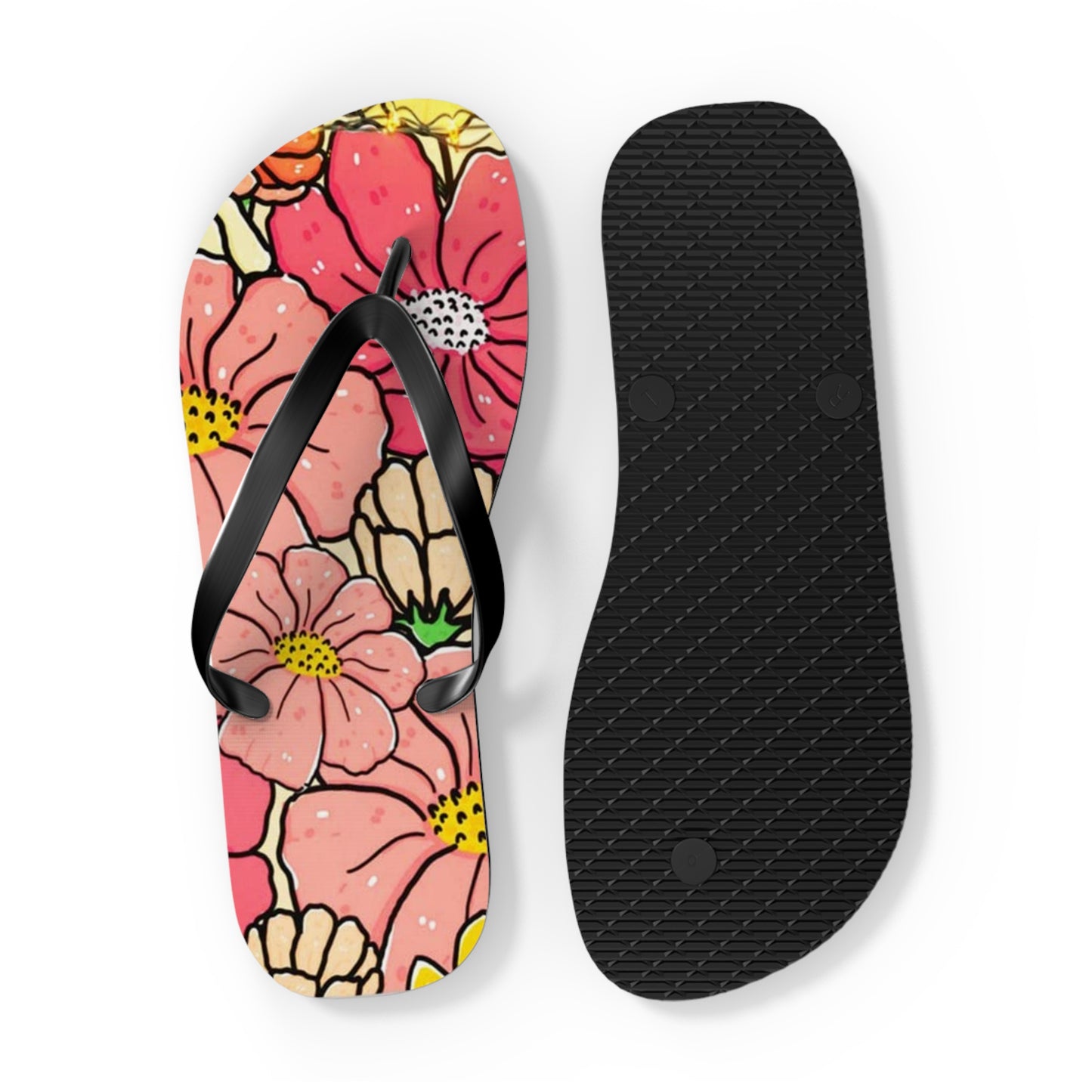 Waves And Sun Sandals Pink Pastel Summer Flip Flops Slides BRAND NEW