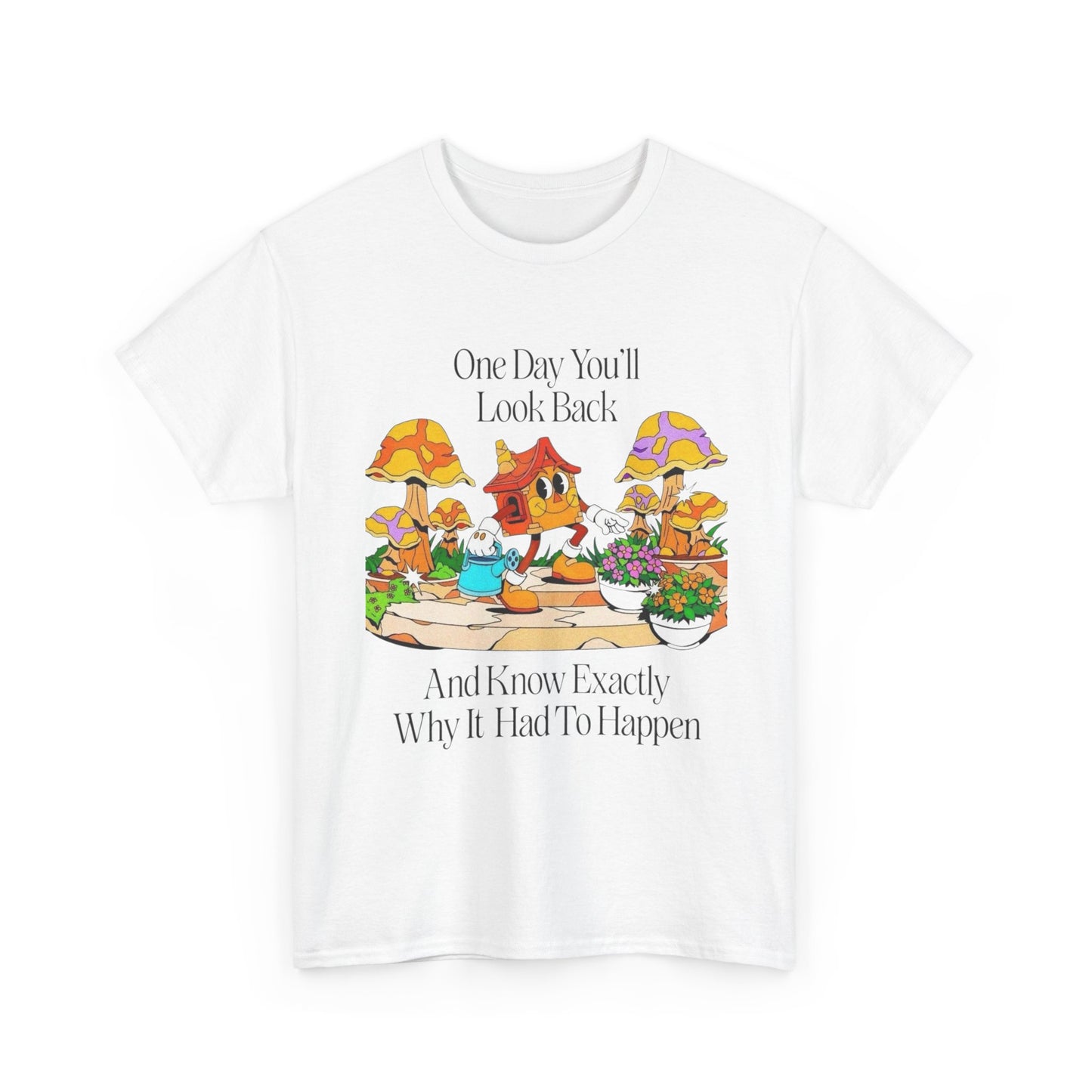 Happy Life Graphic T Shirt Unisex Heavy Cotton Tee