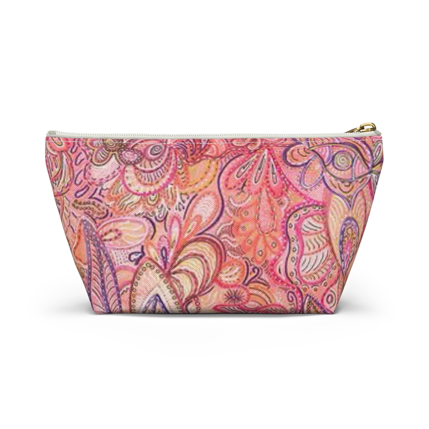 Morrocan All Over Print Travel Bag Multi Color Accessory Pouch w T-bottom Pink