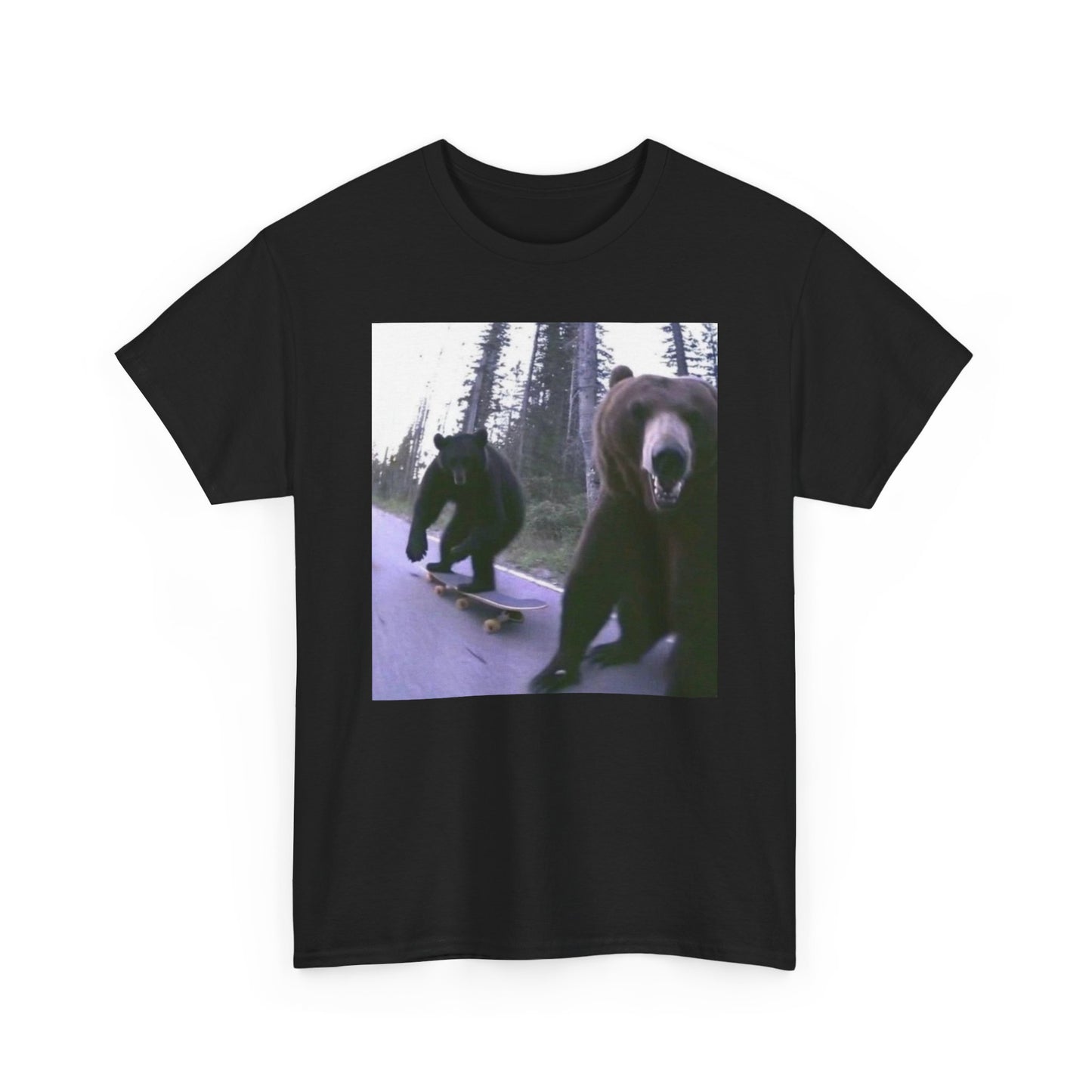 Bear Thrashing Skateboarding Graphic T-Shirt Unisex Heavy Cotton Tee NEW